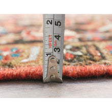 Load image into Gallery viewer, 9'9"x12'4" Tomato Red, Hand Knotted, Sides And Ends Professionally Secured, Cleaned, Vintage Persian Heriz, Worn Down With Distressed Look, Oriental Rug FWR511488