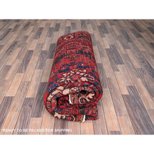 Load image into Gallery viewer, 7'10"x11'9" Fire Brick Red, Hand Knotted, Semi Antique Bohemian Persian Heriz, Good Condition, Distressed Feel, Evenly Worn, Pure Wool, Sides And Ends Professionally Secured, Cleaned, Oriental Rug FWR511968