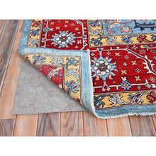 Load image into Gallery viewer, 8'10"x12' Tomato Red, Hand Knotted Afghan Heriz Serapi With Open Field Bakshaish Design, Natural Dyes, 100% Wool, Densely Weave, Oriental Rug FWR516942