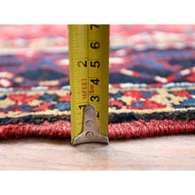 Load image into Gallery viewer, 9'x11'3" Locomotive Red, Semi Antique Heriz Persian Charming Village Design With Diamond On A Square Medallion, Full Pile, Sides And Ends Professionally Cleaned And Secured, Soft And Vibrant Wool, Oriental Rug FWR517062