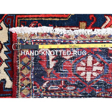 Load image into Gallery viewer, 9'x11'3" Locomotive Red, Semi Antique Heriz Persian Charming Village Design With Diamond On A Square Medallion, Full Pile, Sides And Ends Professionally Cleaned And Secured, Soft And Vibrant Wool, Oriental Rug FWR517062