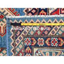 Load image into Gallery viewer, 9'x11'8" Cerulean Blue, Special Kazak With All Over Pattern Natural Dyes, Pure Wool Hand Knotted, Oriental Densely Woven Rug FWR518838