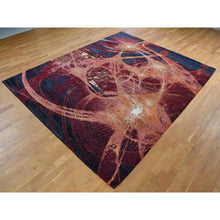 Load image into Gallery viewer, 9'2"x12' Vermilion Red, The Flamboyant Galaxy Design, Wool And Silk, Hand Knotted, Oriental Rug FWR522774