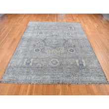 Load image into Gallery viewer, 8'8"x11'10" Columbia Blue, Silk With Textured Wool, Hi-low Pile, Mamluk Dynasty Design, Hand Knotted, Oriental Rug FWR522858