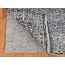 Load image into Gallery viewer, 8'8"x11'10" Columbia Blue, Silk With Textured Wool, Hi-low Pile, Mamluk Dynasty Design, Hand Knotted, Oriental Rug FWR522858