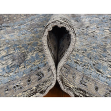 Load image into Gallery viewer, 8'8"x11'10" Columbia Blue, Silk With Textured Wool, Hi-low Pile, Mamluk Dynasty Design, Hand Knotted, Oriental Rug FWR522858