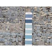 Load image into Gallery viewer, 8'8"x11'10" Columbia Blue, Silk With Textured Wool, Hi-low Pile, Mamluk Dynasty Design, Hand Knotted, Oriental Rug FWR522858