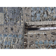Load image into Gallery viewer, 8'8"x11'10" Columbia Blue, Silk With Textured Wool, Hi-low Pile, Mamluk Dynasty Design, Hand Knotted, Oriental Rug FWR522858