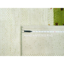 Load image into Gallery viewer, 8'10"x12' Porcelain White, Modern Gabbeh Lori Buft Tree Design, Pure Wool, Hand Knotted Thick And Plush, Soft To Touch, Oriental Rug FWR543426