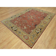 Load image into Gallery viewer, 8'10"x12' Sanguine Red, Soft And Vibrant Wool, Densely Woven, Plush Soft Pile, Antiqued Fine Heriz Re-creation All Over Design, Hand Knotted Natural Dyes, Oriental Rug FWR543948