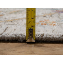 Load image into Gallery viewer, 6'x6' Papyrus White, Sickle Leaf Design, Hand Knotted, Silk With Textured Wool, Square, Oriental Rug FWR551454
