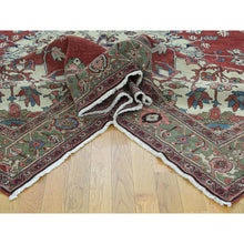 Load image into Gallery viewer, 9&#39;x11&#39;3&quot; Red Hand-Knotted Antique Persian Serapi Open Field Oriental Rug FWR206550