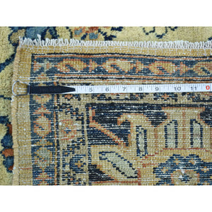 9'4"x11'10" Yellow Handmade Antique Persian Lilihan Mint Cond Full Pile Rug FWR206592