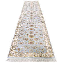 Load image into Gallery viewer, 2&#39;7&quot;x12&#39; Gray Rajasthan Half Wool Half and Silk Hand-Knotted Runner Oriental Rug FWR259020