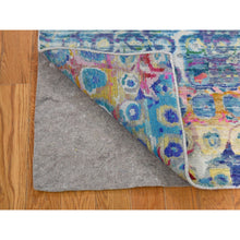 Load image into Gallery viewer, 2&#39;7&quot;x10&#39;2&quot; THE PEACOCK Sari Silk Colorful Runner Hand Knotted Oriental Rug FWR284196