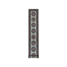 Load image into Gallery viewer, 2&#39;9&quot;x19&#39; Ivory Super Kazak Geometric Design XL Runner Pure Wool Hand-Knotted Oriental Rug FWR303876