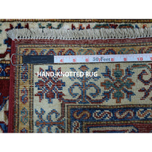 Load image into Gallery viewer, 1&#39;10&quot;x3&#39; Red Super Kazak Pure Wool Geometric Design Hand-Knotted Oriental Rug FWR305472