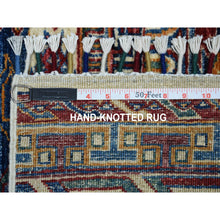 Load image into Gallery viewer, 2&#39;4&quot;x9&#39;2&quot; Khorjin Design Runner Blue Super Kazak Tribal Pure Wool Hand Knotted Oriental Rug FWR317106