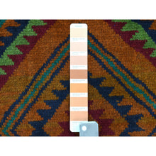Load image into Gallery viewer, 5&#39;8&quot;x7&#39;10&quot; Burnt Orange Colorful Afghan Baluch Hand Knotted Geometric Design Pure Wool Oriental Rug FWR320034