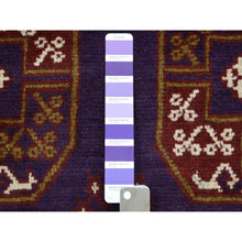 Load image into Gallery viewer, 6&#39;8&quot;x9&#39;5&quot; Purple Elephant Feet Design Colorful Afghan Baluch Hand Knotted Pure Wool Oriental Rug FWR320130