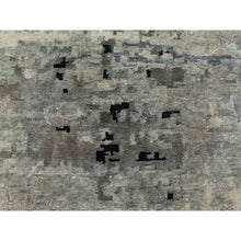 Load image into Gallery viewer, 6&#39;3&quot;x8&#39;10&quot; Abstract Design Modern Silver- Blue Hand Knotted Wool &amp; Silk Hi-Low Pile Oriental Rug FWR350886
