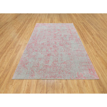 Load image into Gallery viewer, 6&#39;x9&#39; Pink Wool and Art Silk Transitional Design Hand Loomed Jacquard Oriental Rug FWR351600