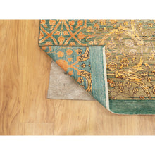 Load image into Gallery viewer, 9&#39;x12&#39; Green Wool And Silk Erased Bijar Garus Design Hand Knotted Oriental Rug FWR353556