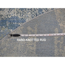 Load image into Gallery viewer, 8&#39;1&quot;x8&#39;1&quot; Round Blue Wool And Pure Silk Jewellery Design Hand Knotted Oriental Rug FWR354000