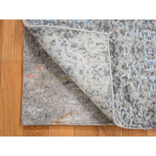 Load image into Gallery viewer, 2&#39;x3&#39; Gray Wool And Silk Abstract Design Hand Knotted Oriental Rug FWR354780