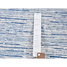 Load image into Gallery viewer, 2&#39;x3&#39; Blue Silk with Textured Wool Striae Design Hand Knotted Oriental Rug FWR357252