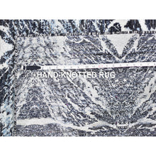 Load image into Gallery viewer, 8&#39;8&quot;x12&#39;1&quot; Real Pure Silk Charcoal Black Transitional Design Hand Knotted Oriental Rug FWR358332