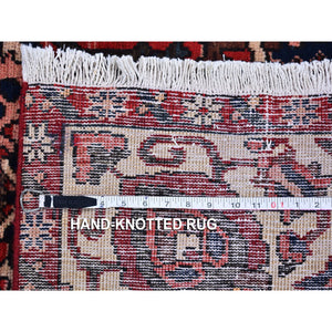7'x10'4" Red Vintage Persian Bakhtiar Good Condition Abrash Pure Wool Hand Knotted Oriental Rug FWR359208