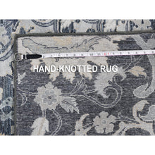 Load image into Gallery viewer, 3&#39;x12&#39;2&quot; Silk with Textured Wool Palmette Motif Hand Knotted Wide Runner Oriental Rug FWR359718