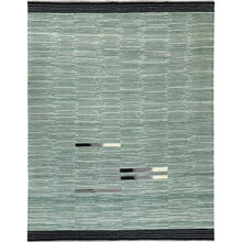 Load image into Gallery viewer, 8&#39;2&quot;x10&#39;1&quot; Hand Woven Flat Weave Nomadic Stripe Design Kilim Organic Wool Reversible Oriental Rug FWR360186