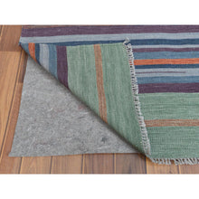 Load image into Gallery viewer, 9&#39;3&quot;x12&#39;1&quot; Flat Weave Kilim Pure Wool Hand Woven Stripe Design Reversible Oriental Rug FWR360546