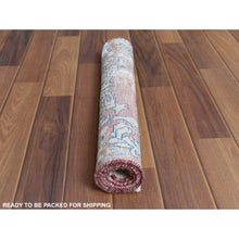 Load image into Gallery viewer, 1&#39;10&#39;x3&#39;4&quot; Red Washed Out Vintage Persian Kerman With Flower Design Sheared Low Pile Clean Hand Knotted Pure Wool Oriental Rug FWR362772