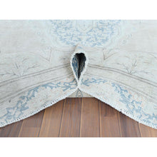 Load image into Gallery viewer, 8&#39;3&quot;x11&#39;1&quot; Hand Knotted, Ivory, Vintage, Persian Kerman, Distressed Look, Worn Wool, Shaved Down, Oriental Rug FWR370248
