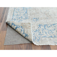 Load image into Gallery viewer, 9&#39;8&quot;x12&#39;9&quot; Faded Champagne, Vintage Persian Kerman, Distressed Look, Worn Wool, Cropped Thin, Hand Knotted, Oriental Rug FWR370368