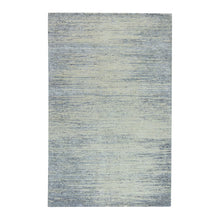 Load image into Gallery viewer, 6&#39;1&quot;x9&#39; Light Gray Jacquard Hand Loomed Modern Natural Wool And Plant Based Silk Oriental Rug FWR372336