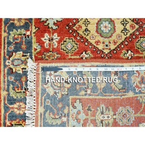 2'7"x15'10" Red Karajeh Design Pure Wool Hand Knotted Oriental XL Runner Rug FWR372990