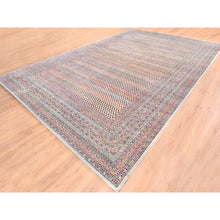 Load image into Gallery viewer, 11&#39;7&quot;x18&#39; Oversize Colorful Wool And Sari Silk Sarouk Mir Inspired With Small Repetitive Pattern Hand Knotted Oriental Rug FWR373872