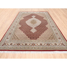 Load image into Gallery viewer, 8&#39;3&quot;x11&#39;4&quot; Red Fish Medallion Design Tabriz Mahi Wool Hand Knotted Oriental Rug FWR375648