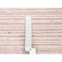 Load image into Gallery viewer, 9&#39;x12&#39; Modern Design Plain Ivory with Coral Red Natural Wool Hand Loomed Oriental Rug FWR378234