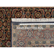 Load image into Gallery viewer, 4&#39;x14&#39;3&quot; Hand Knotted Dense Weave Wool Herati All Over Fish Design Midnight Blue 175 KPSI Wide Runner Oriental Rug FWR380046