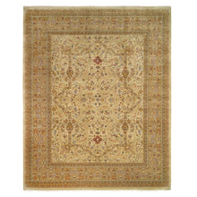 Load image into Gallery viewer, 12&#39;x14&#39;10&quot; Oversized Beige Hand Spun New Zealand Wool and Silk Tabriz Revival 300 KPSI Denser Weave Hand Knotted Thick and Plush Natural Dyes Luxurious to the Touch Oriental Rug FWR380124