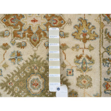 Load image into Gallery viewer, 2&#39;7&quot;x17&#39;9&quot; Ivory with Soft Colors, Karajeh Design, Soft Pure Wool, Hand Knotted, XL Runner Oriental Rug FWR381984