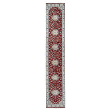 Load image into Gallery viewer, 2&#39;7&quot;x14&#39;1&quot; Cherry Red, Wool Hand Knotted, Nain with Medallion and Flower Design 250 KPSI, Runner Oriental Rug FWR383844