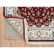 Load image into Gallery viewer, 2&#39;7&quot;x14&#39;1&quot; Cherry Red, Wool Hand Knotted, Nain with Medallion and Flower Design 250 KPSI, Runner Oriental Rug FWR383844