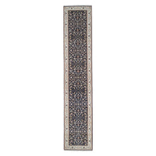 Load image into Gallery viewer, 2&#39;9&quot;x14&#39; Midnight Blue, Nain All Over Flower Design, 250 KPSI Wool Hand Knotted, Runner Oriental Rug FWR383994