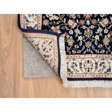 Load image into Gallery viewer, 2&#39;9&quot;x14&#39; Midnight Blue, Nain All Over Flower Design, 250 KPSI Wool Hand Knotted, Runner Oriental Rug FWR383994